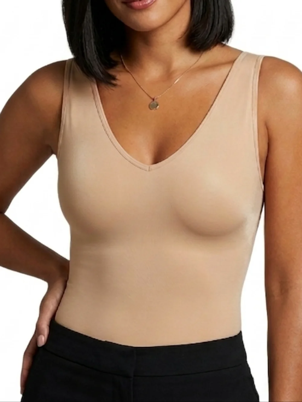 Yummie women's tummy control tank top shapewear nude size medium